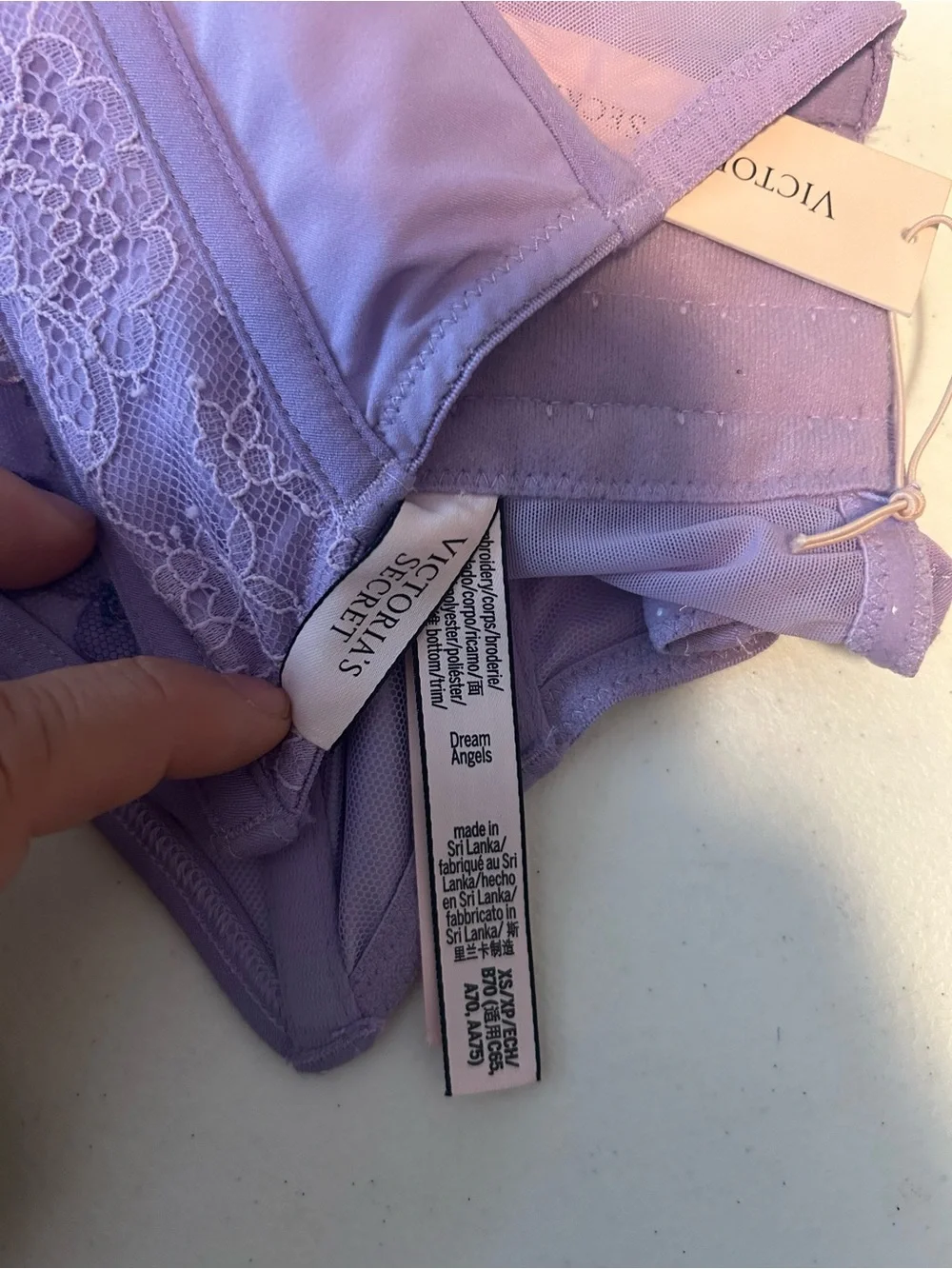 Victoria's Secret Lavender Embroidered Floral Lace Bustier Bralette